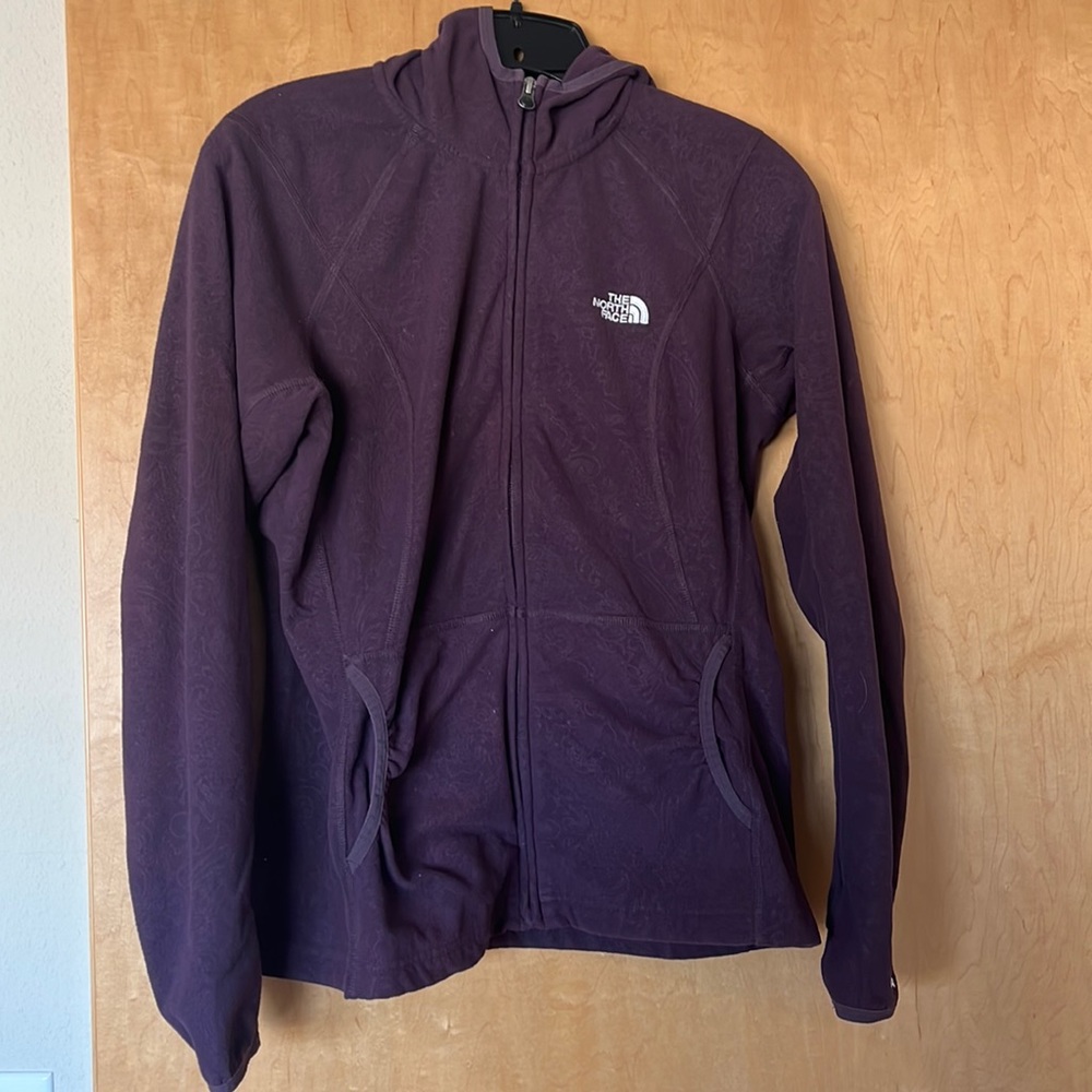 The North Face Purple Hooded Full-zip fleece Sweatshirt - Size M